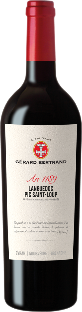 Héritage "An 1189" - Pic Saint Loup 2023 - Gérard Bertrand   0.75l Rouge • Languedoc-Roussillon • Pic-Saint-Loup AOC • 14% vol